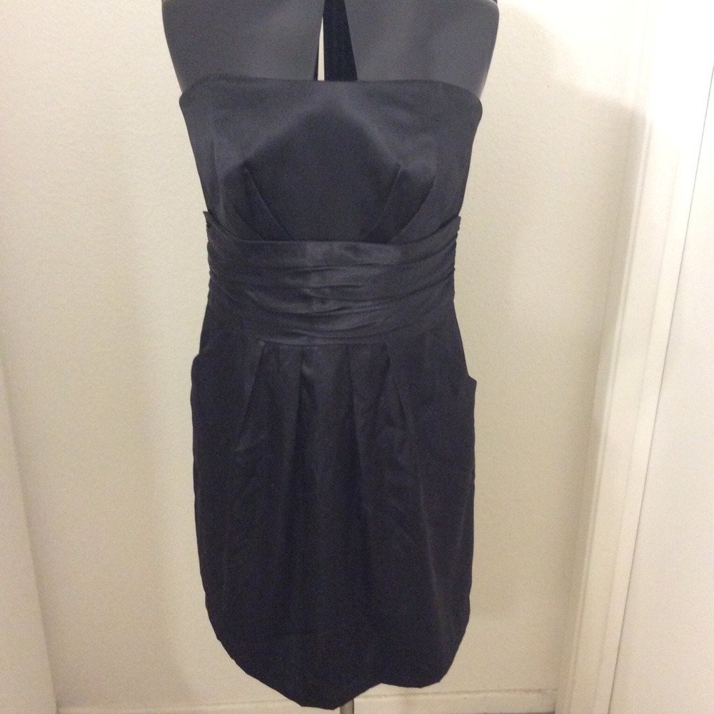David’s Bridal Black, Strapless Bridesmaids Dress